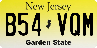 NJ license plate B54VQM