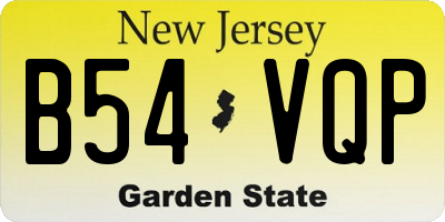 NJ license plate B54VQP