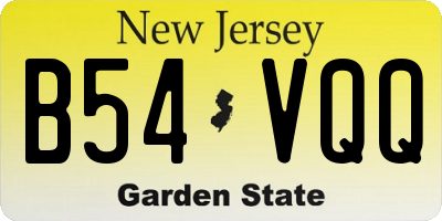 NJ license plate B54VQQ
