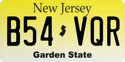 NJ license plate B54VQR