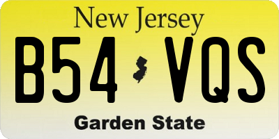 NJ license plate B54VQS