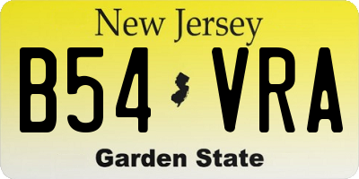 NJ license plate B54VRA