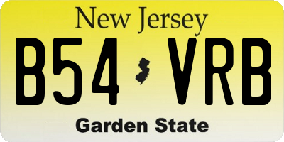 NJ license plate B54VRB