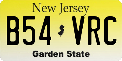 NJ license plate B54VRC