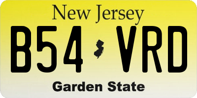 NJ license plate B54VRD