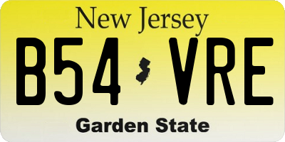NJ license plate B54VRE