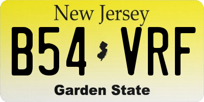 NJ license plate B54VRF