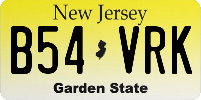 NJ license plate B54VRK