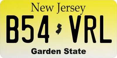 NJ license plate B54VRL