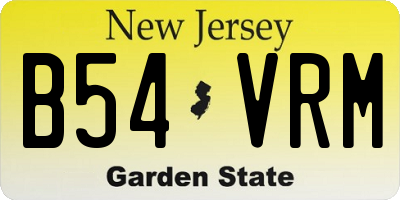 NJ license plate B54VRM