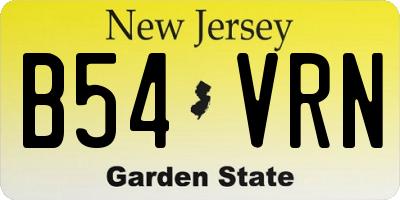 NJ license plate B54VRN