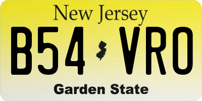 NJ license plate B54VRO