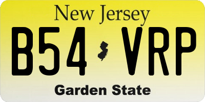 NJ license plate B54VRP