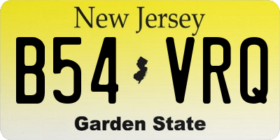 NJ license plate B54VRQ