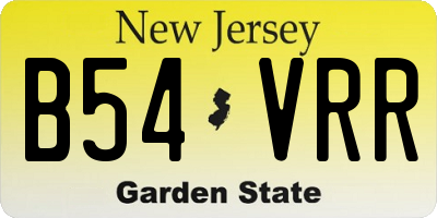 NJ license plate B54VRR