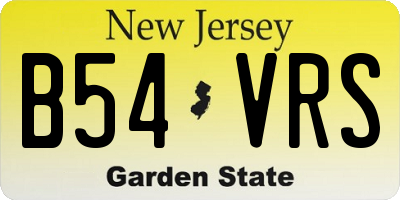NJ license plate B54VRS