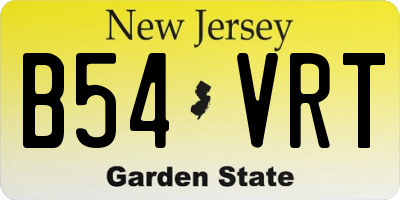 NJ license plate B54VRT