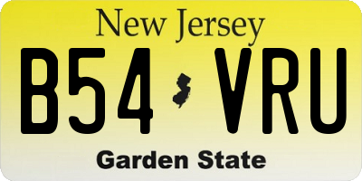 NJ license plate B54VRU
