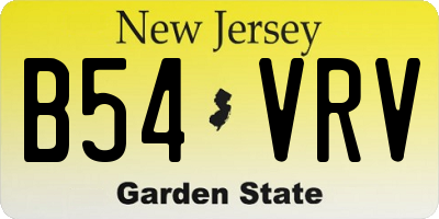 NJ license plate B54VRV