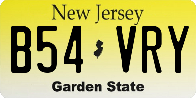 NJ license plate B54VRY