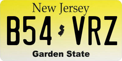 NJ license plate B54VRZ