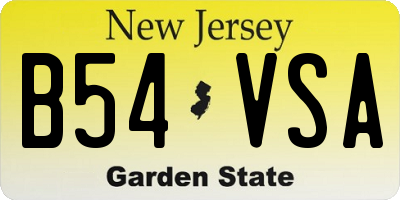 NJ license plate B54VSA