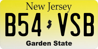 NJ license plate B54VSB
