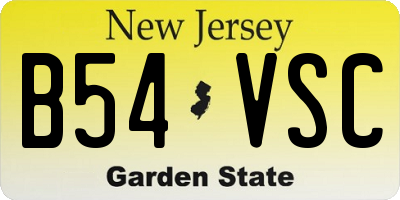 NJ license plate B54VSC