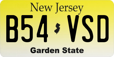 NJ license plate B54VSD