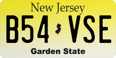 NJ license plate B54VSE