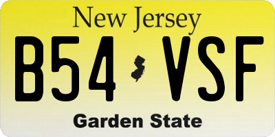 NJ license plate B54VSF