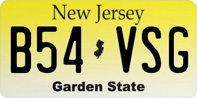 NJ license plate B54VSG