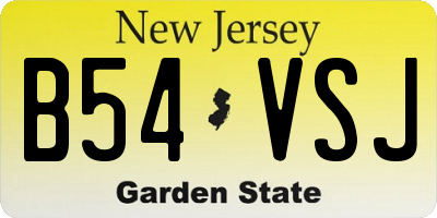 NJ license plate B54VSJ