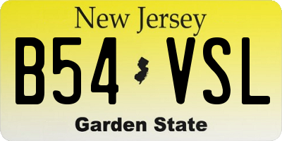NJ license plate B54VSL
