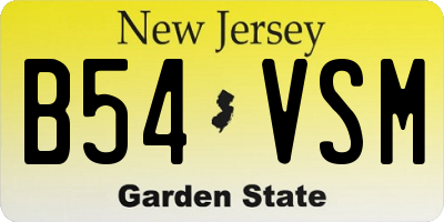 NJ license plate B54VSM