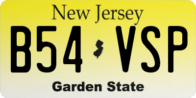 NJ license plate B54VSP