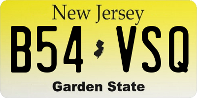 NJ license plate B54VSQ