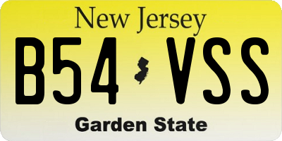 NJ license plate B54VSS
