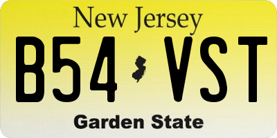 NJ license plate B54VST