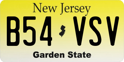 NJ license plate B54VSV