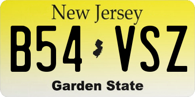 NJ license plate B54VSZ