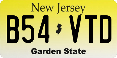 NJ license plate B54VTD