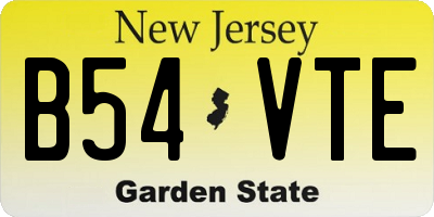 NJ license plate B54VTE