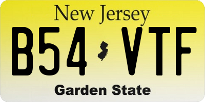 NJ license plate B54VTF