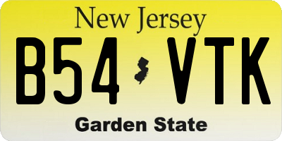 NJ license plate B54VTK