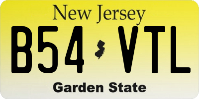 NJ license plate B54VTL
