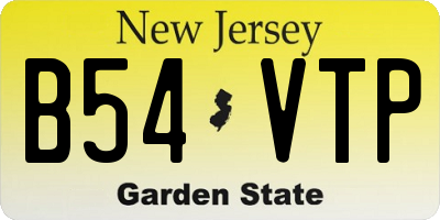 NJ license plate B54VTP