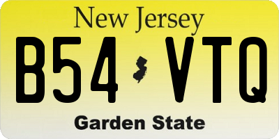 NJ license plate B54VTQ