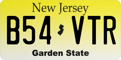 NJ license plate B54VTR