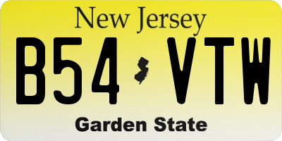 NJ license plate B54VTW